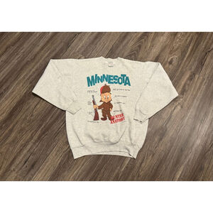 Vintage 92 LOONEY TUNES MINNESOTA MADE IN USA HEATHER GRAY SWEATSHIRT SZ…​​